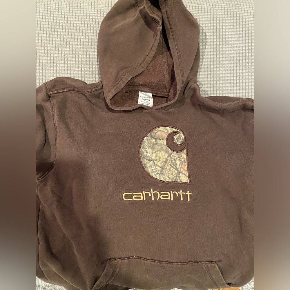 Boys brown carhartt hoodie